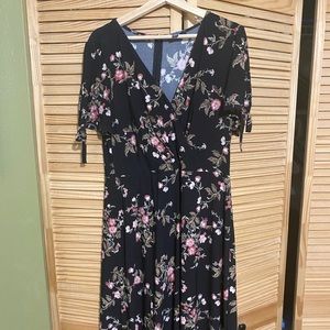 Black and pink flower dress